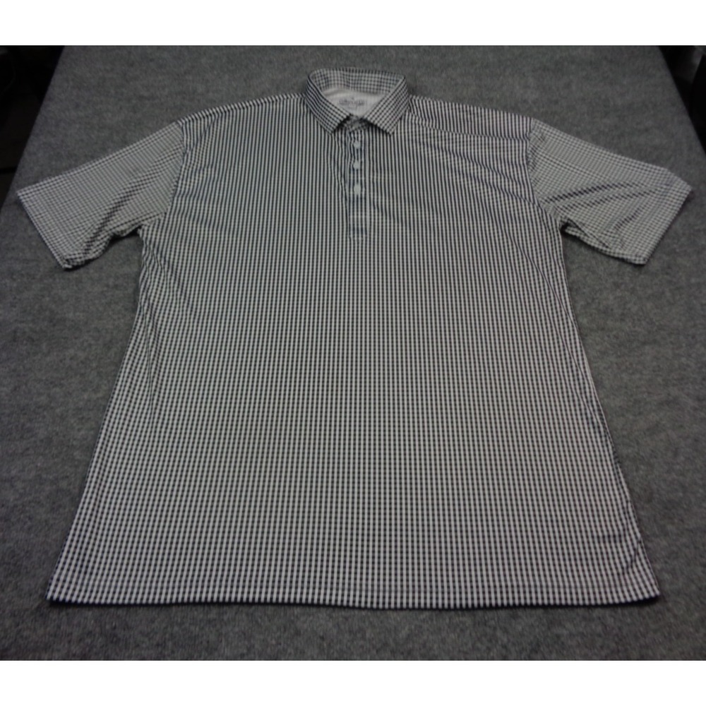 Collars and Co Polo Mens 3XL Dress Collar Shirt Golf Black Gingham Check